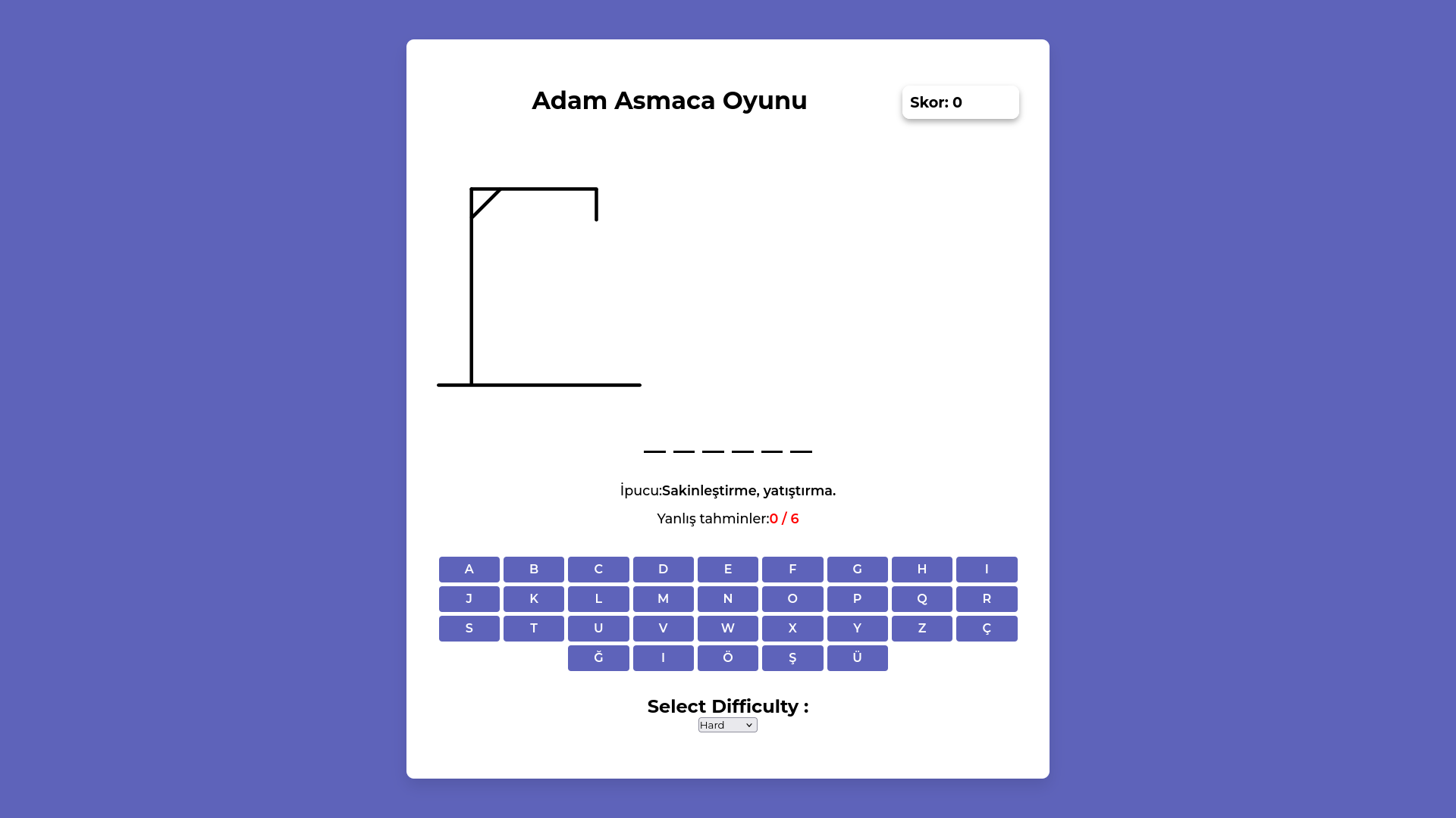 Hangman-Game_Adam-Asmaca Demo Image