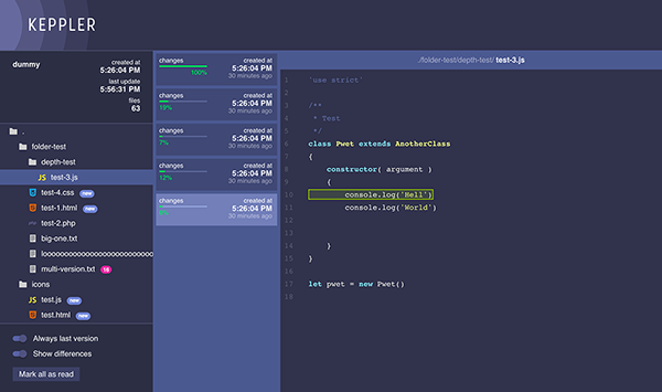 Project screen